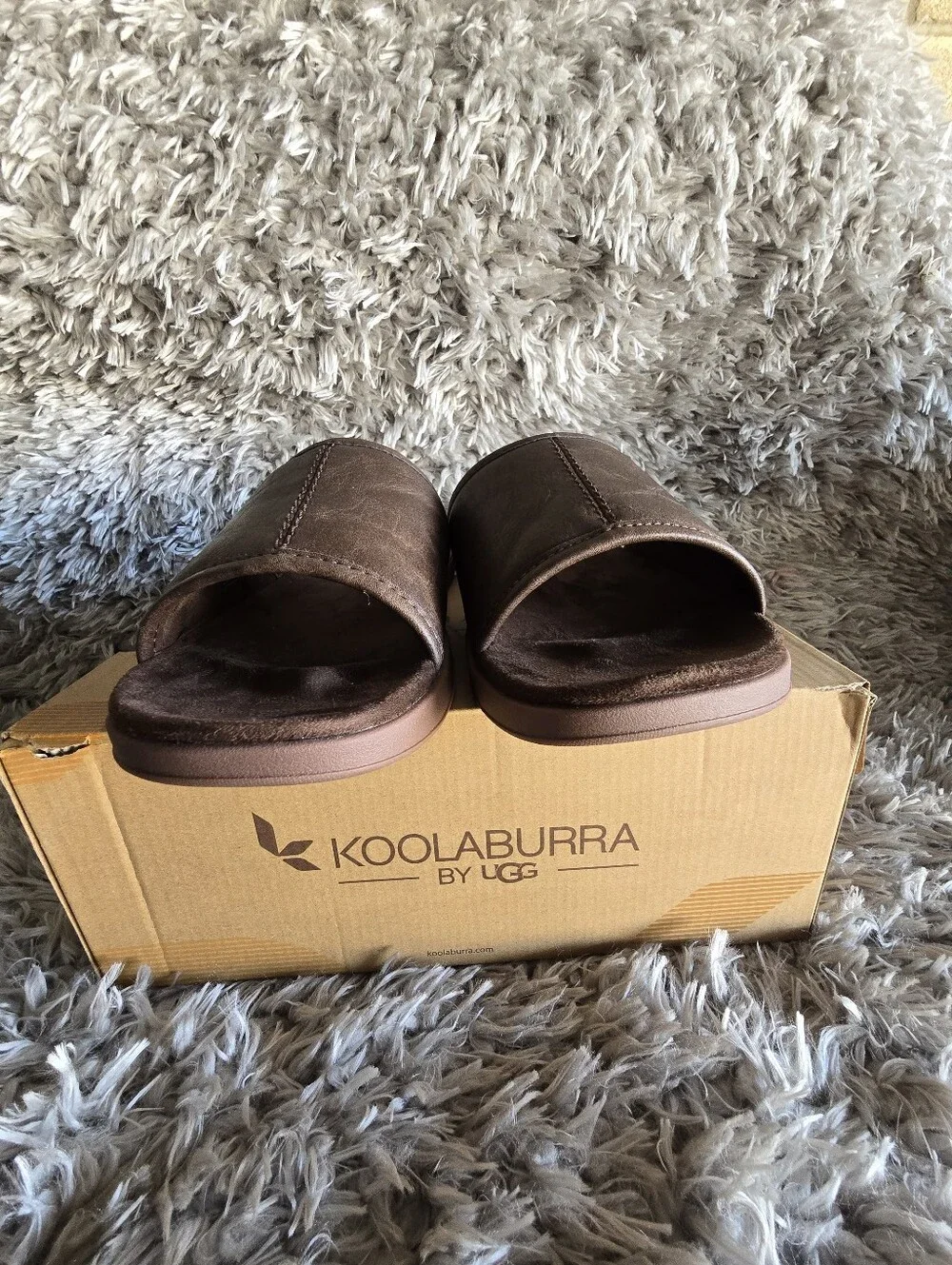 Koolaburra Brown Suede Slide Sandals for Men TREEVE